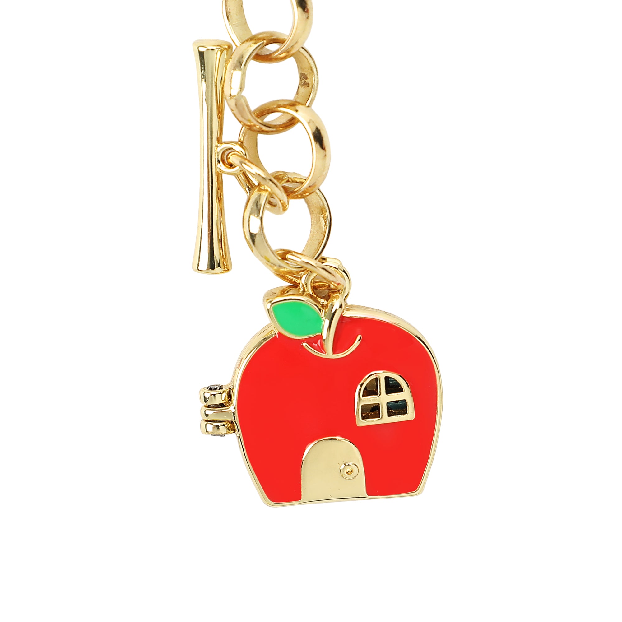 Hello Kitty Apple House Gold Locket Bracelet