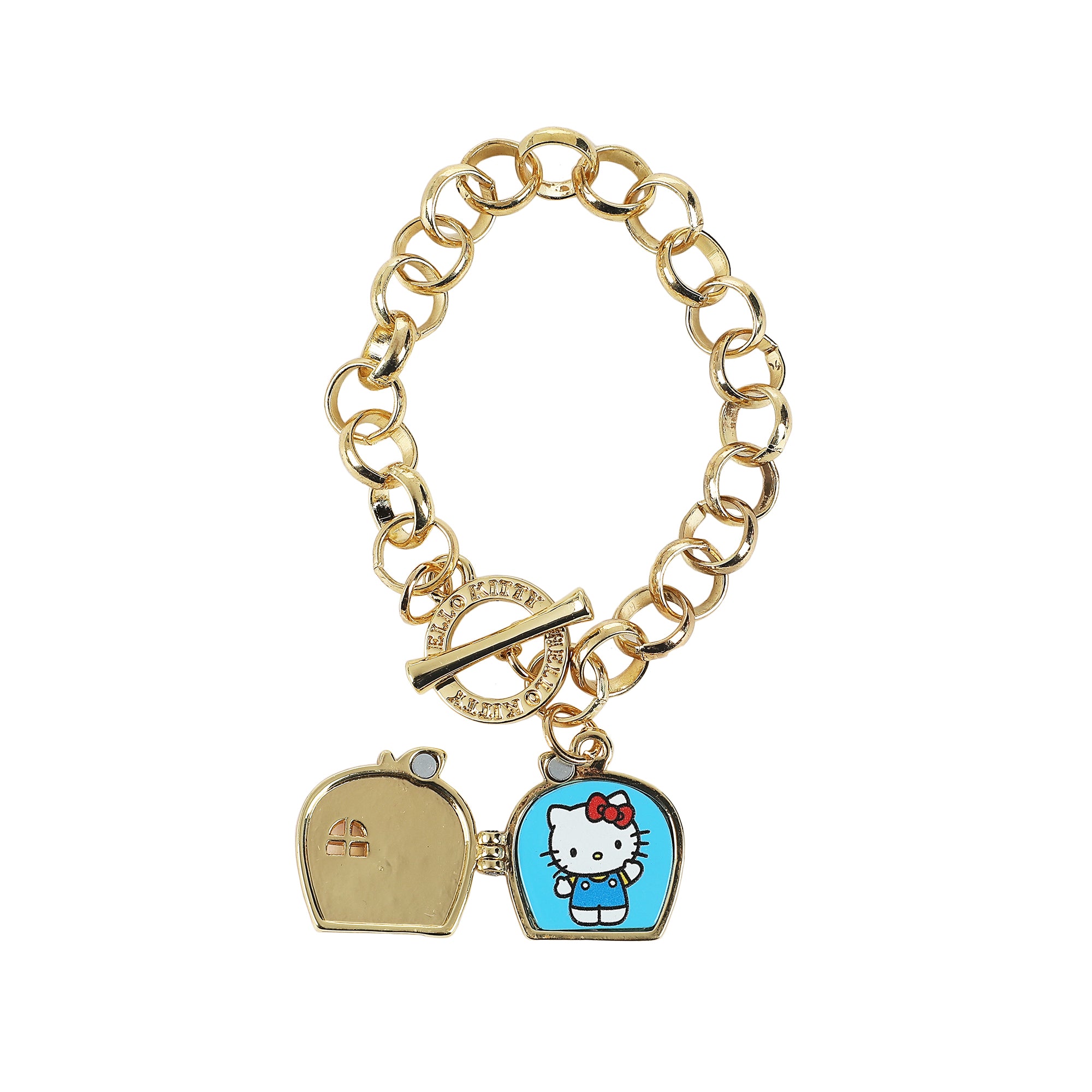 Hello Kitty Apple House Gold Locket Bracelet