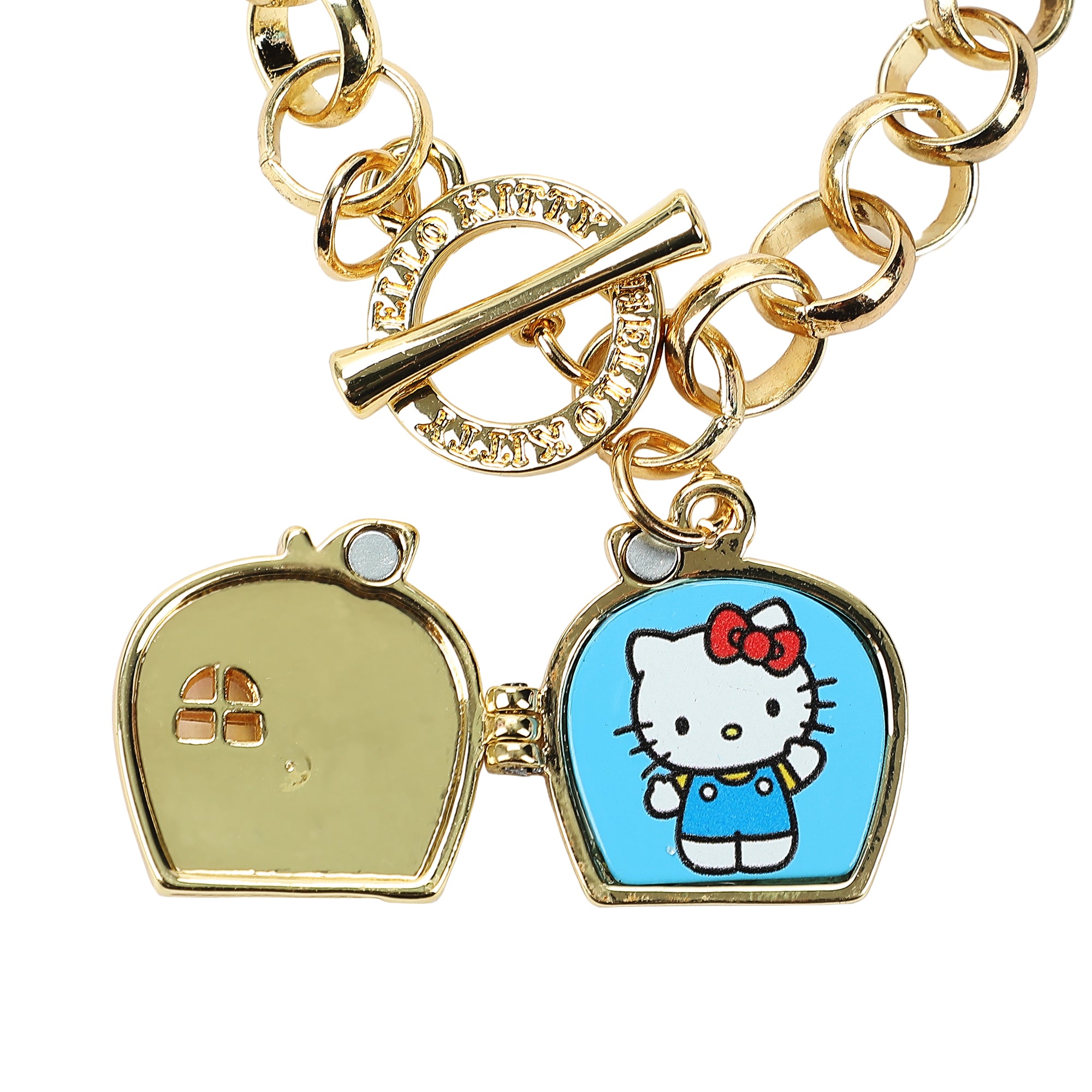 Hello Kitty Apple House Gold Locket Bracelet