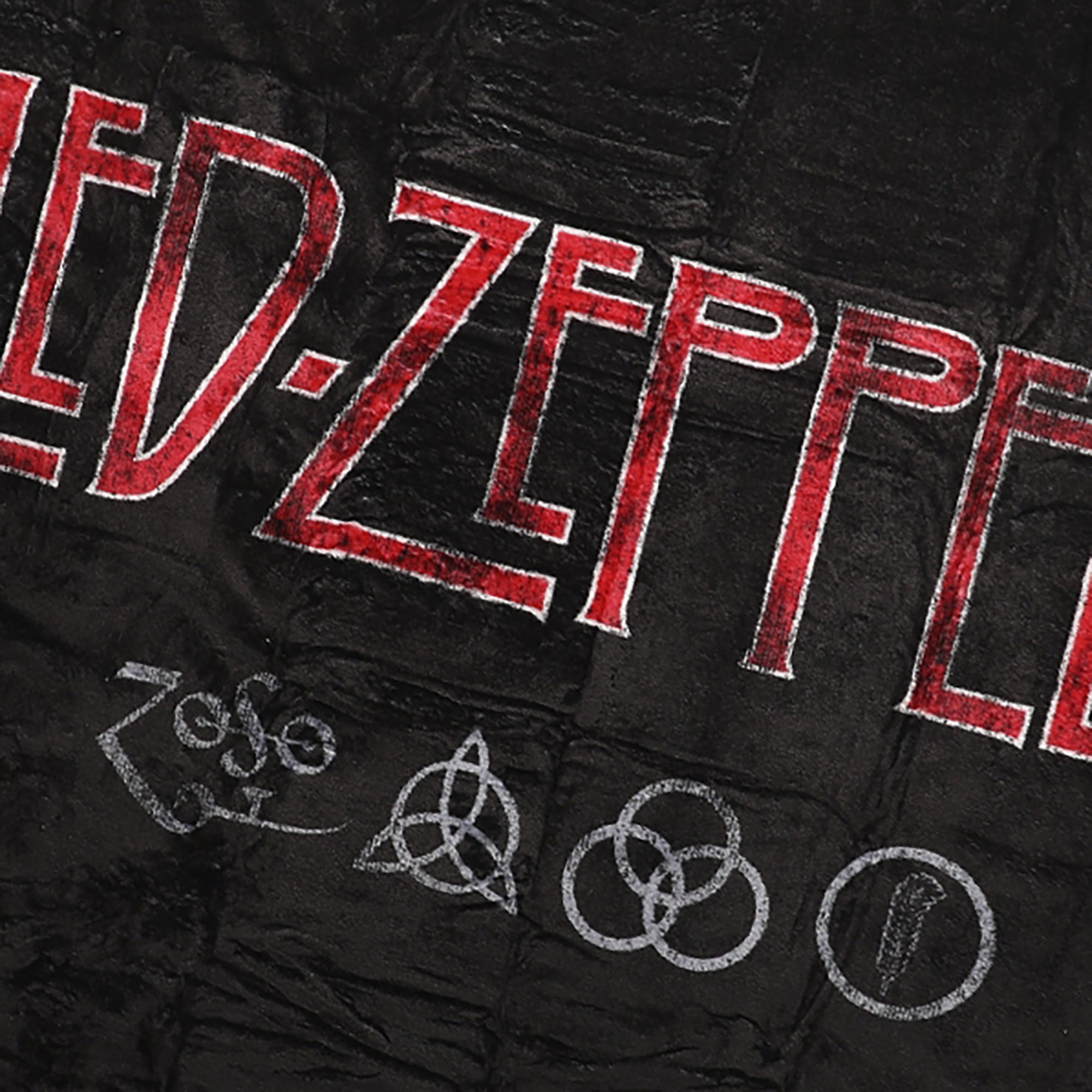 Led Zeppelin Logo & Symbols Black 50” x 60” Throw Blanket