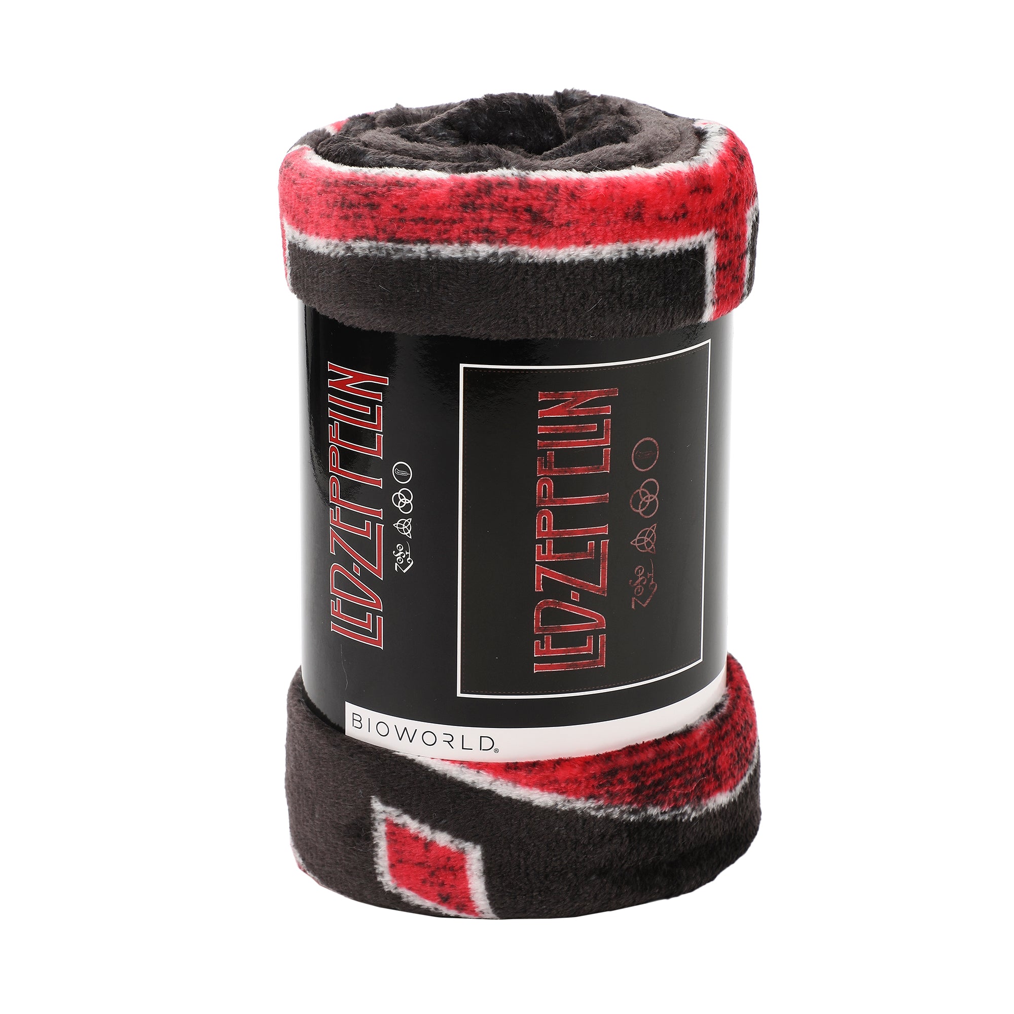 Led Zeppelin Logo & Symbols Black 50” x 60” Throw Blanket