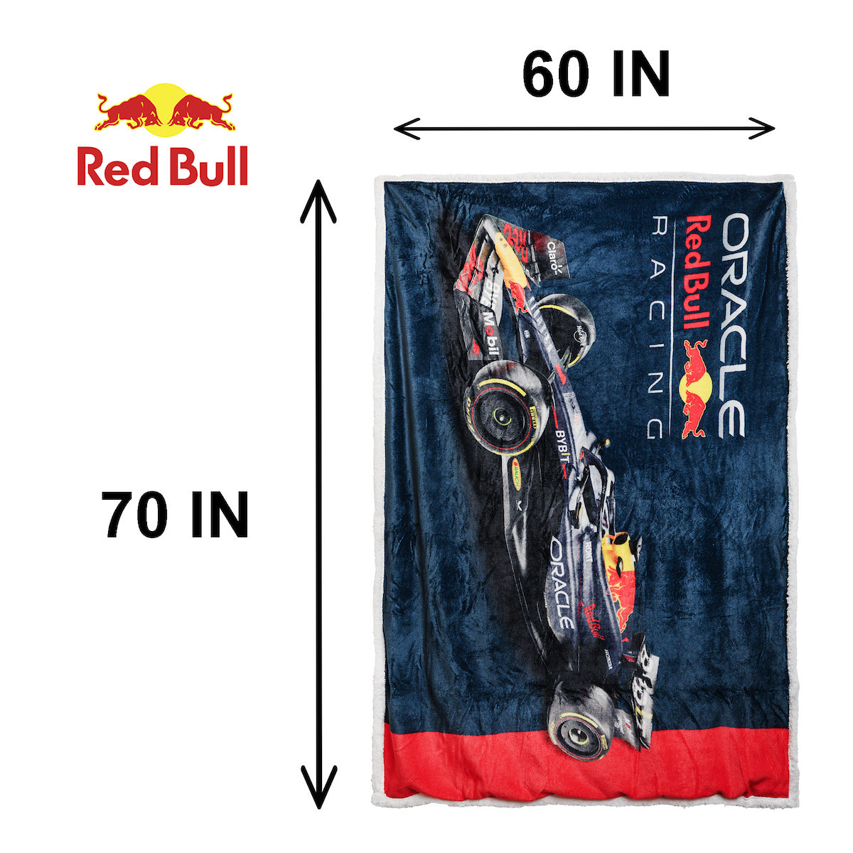 F1 Oracle Red Bull Racing Official F1 Fleece Throw Blanket | Super Soft, Formula 1 Racing Design | Warm Super Soft Feel Blue Throw | Perfect for Home, Bedroom, Sleepovers & Camping