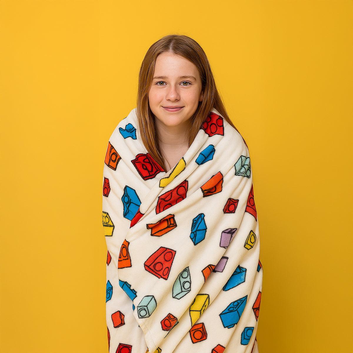 Official Lego Building Block Design Fleece Blanket