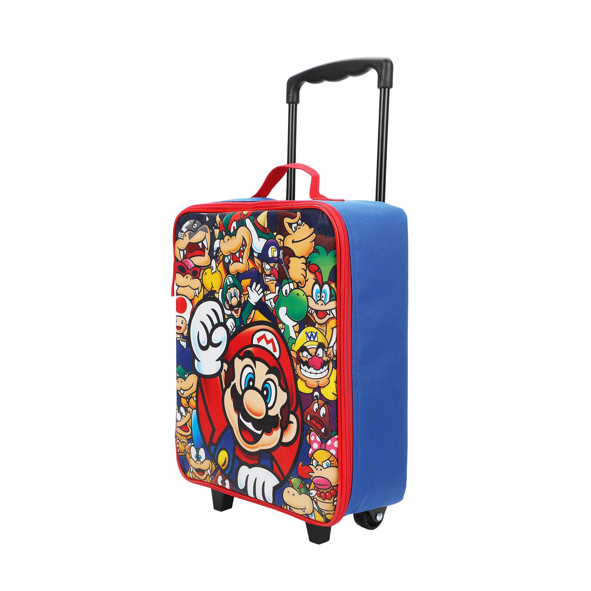 Super Mario Bros Character Group Shot 14" Youth Blue Pilot Case