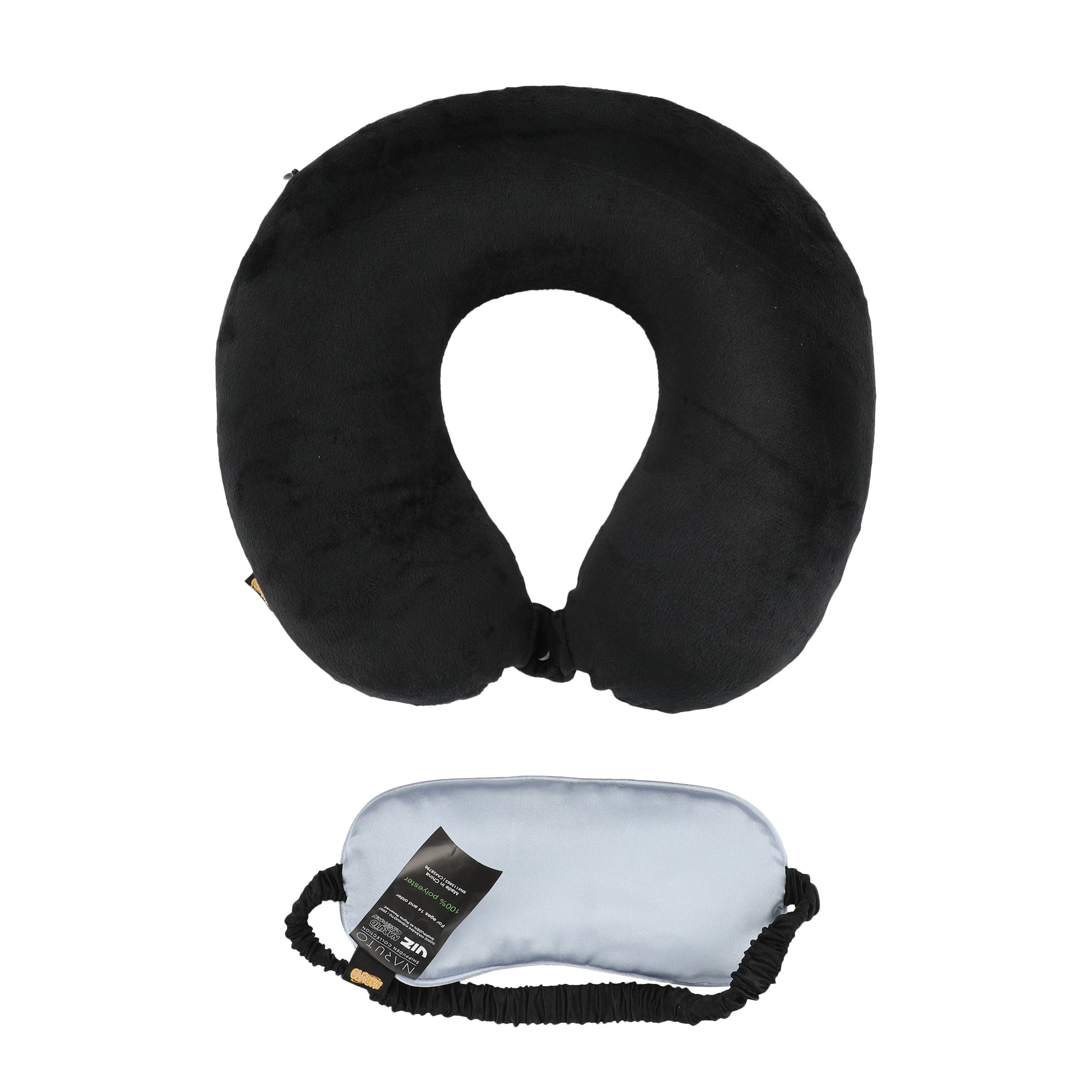 Naruto Gray Clouds 3-Piece Neck Pillow Travel Set With Eye Mask & Blanket