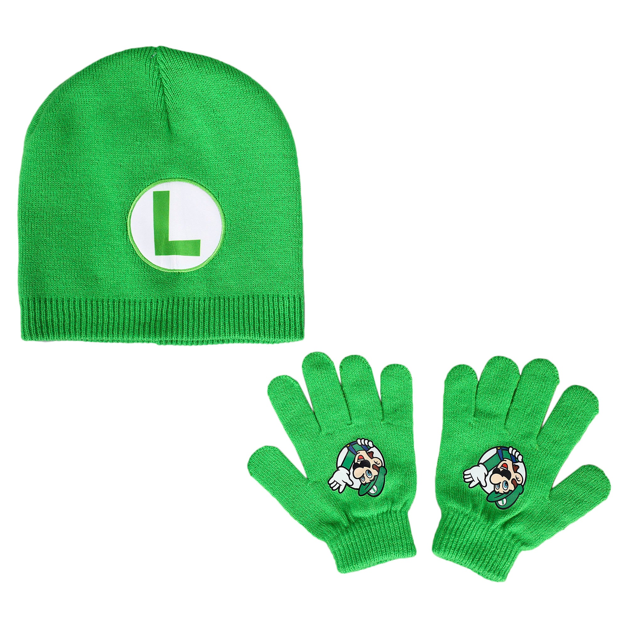 Super Mario Brothers Mario & Luigi Youth 2-Pack Beanie And Glove Set for Kids