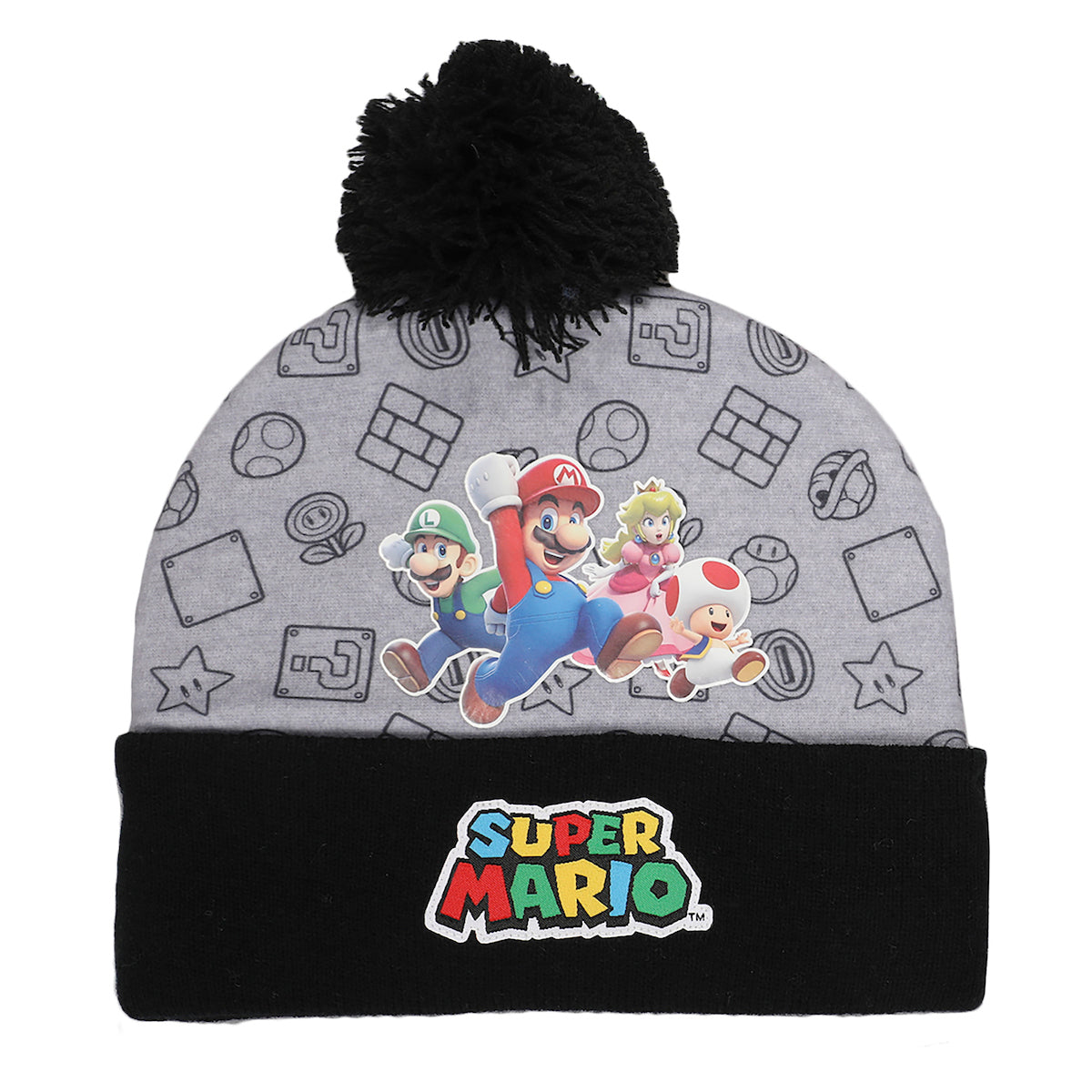 Super Mario Brothers and Princess Peach Youth Cuff Beanie and Gloves Set