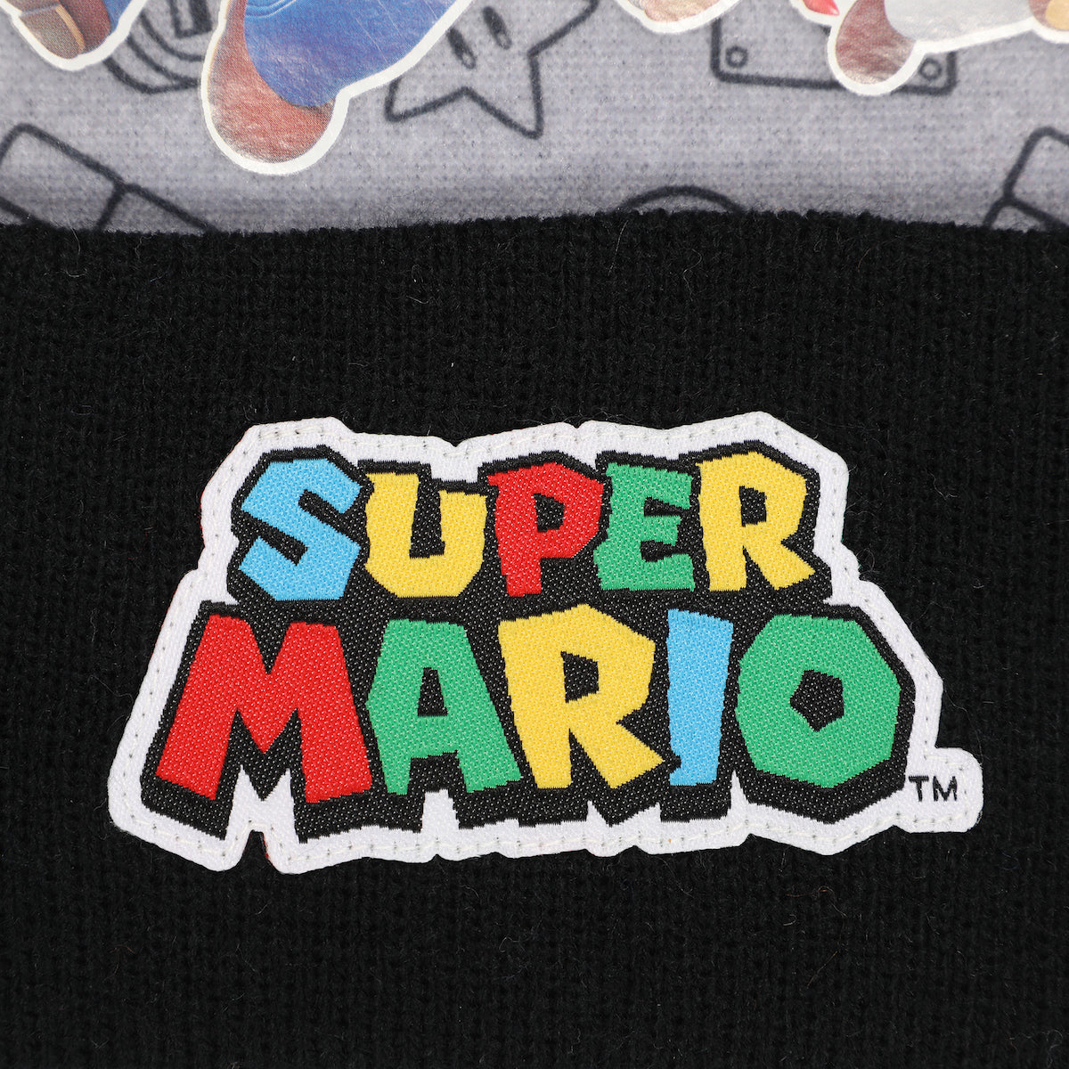 Super Mario Brothers and Princess Peach Youth Cuff Beanie and Gloves Set