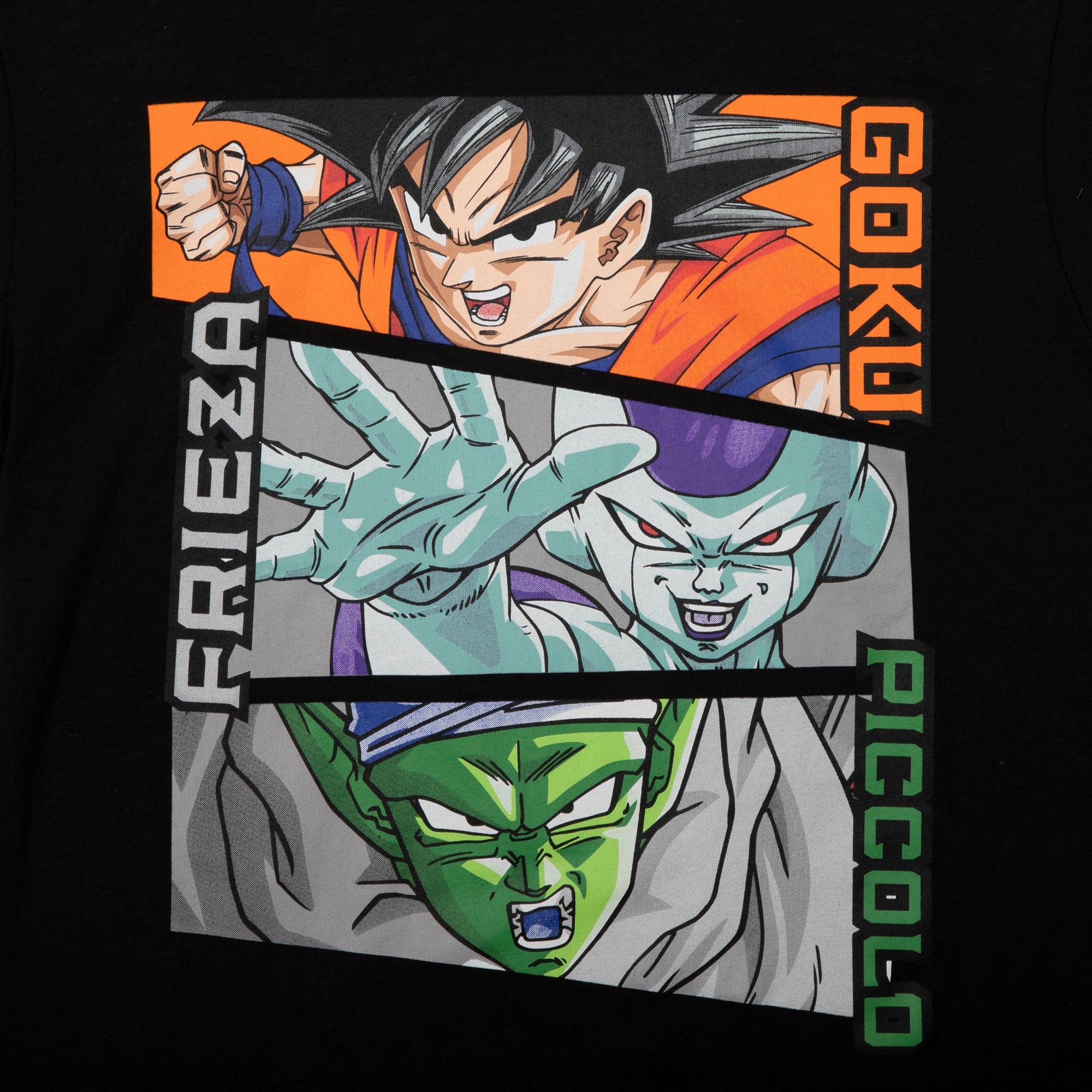 Dragon Ball Z Goku, Frieza, and Piccolo Short Sleeve Tee and Lounge Shorts 2-Piece Set