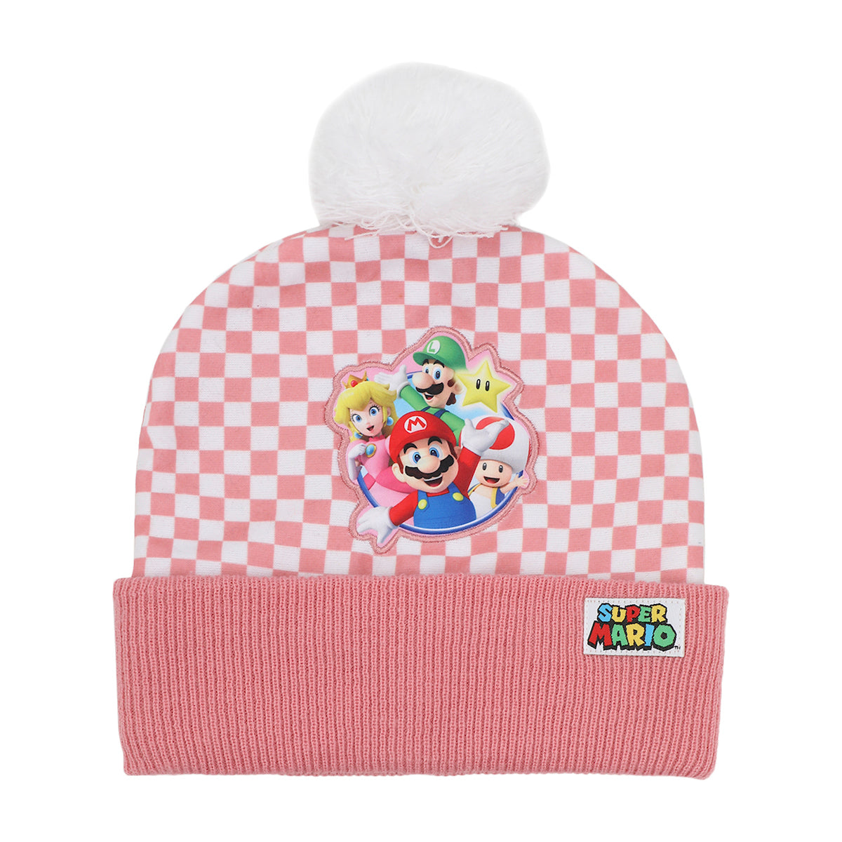 Super Mario Bros Character Circle Youth 2-Piece Cuff Beanie & Magic Gloves Set