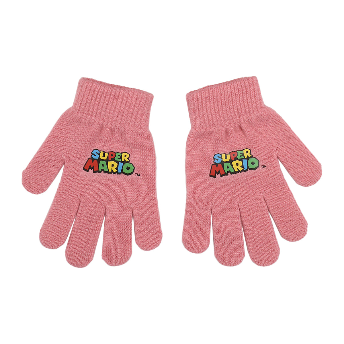 Super Mario Bros Character Circle Youth 2-Piece Cuff Beanie & Magic Gloves Set