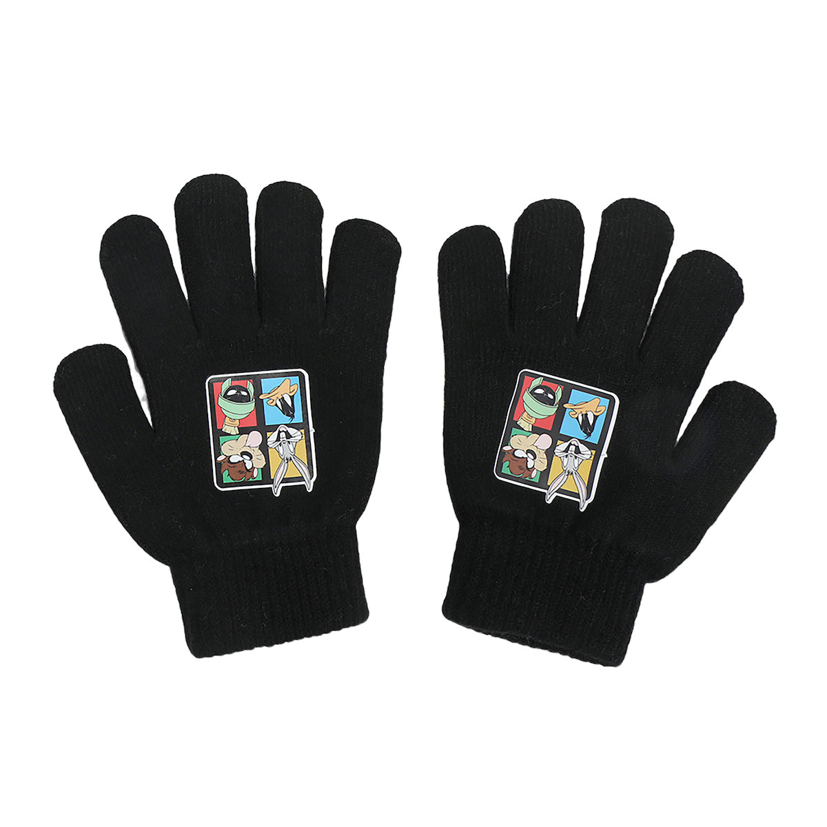 Looney Tunes Striped Youth Pom Beanie and Gloves Set