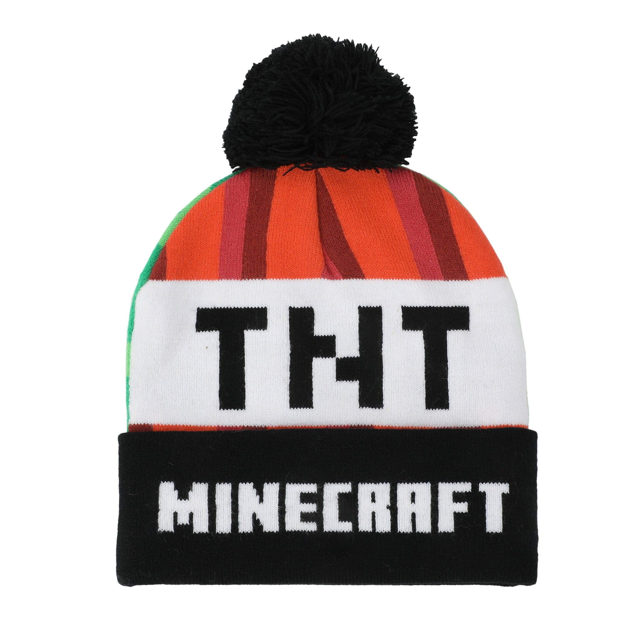 Minecraft Creeper TNT Youth Winter Two Way Hat And Knit Gloves Cold Weather Set