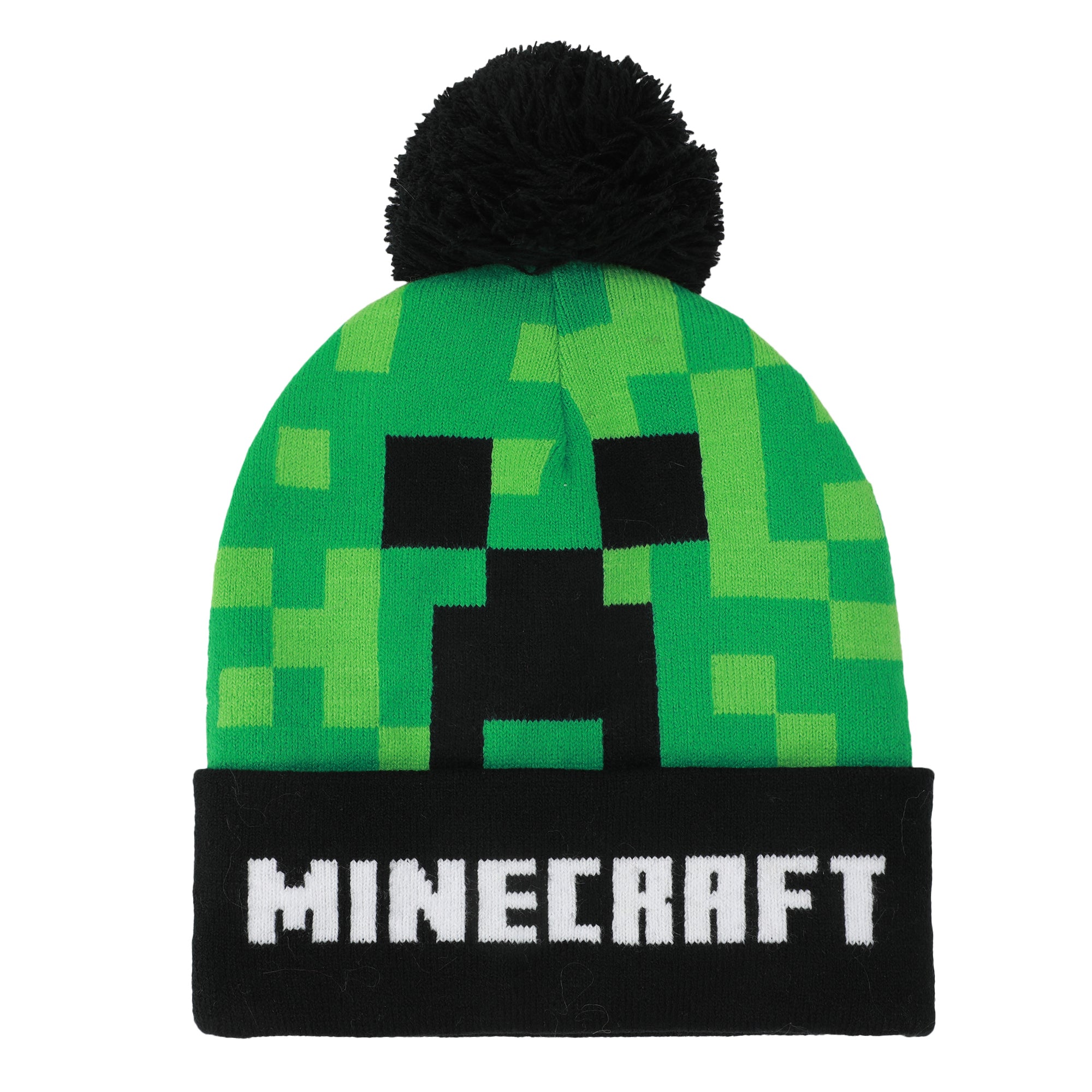 Minecraft Creeper TNT Youth Winter Two Way Hat And Knit Gloves Cold Weather Set