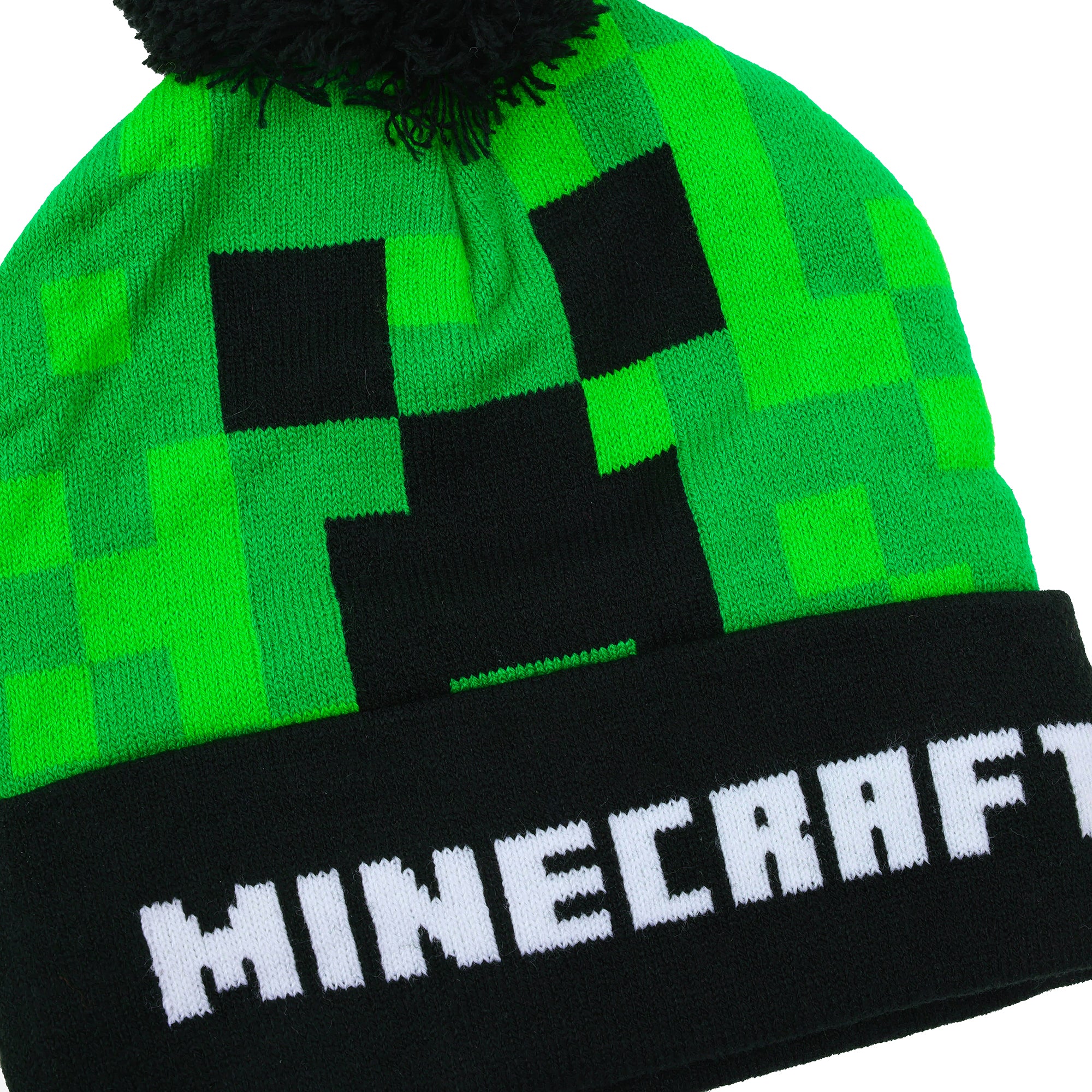 Minecraft Creeper TNT Youth Winter Two Way Hat And Knit Gloves Cold Weather Set