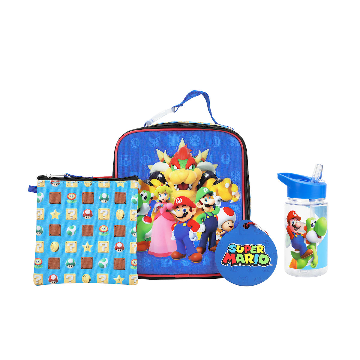 Super Mario Brothers 4-Piece Lunchbox & Water Bottle Combo Set