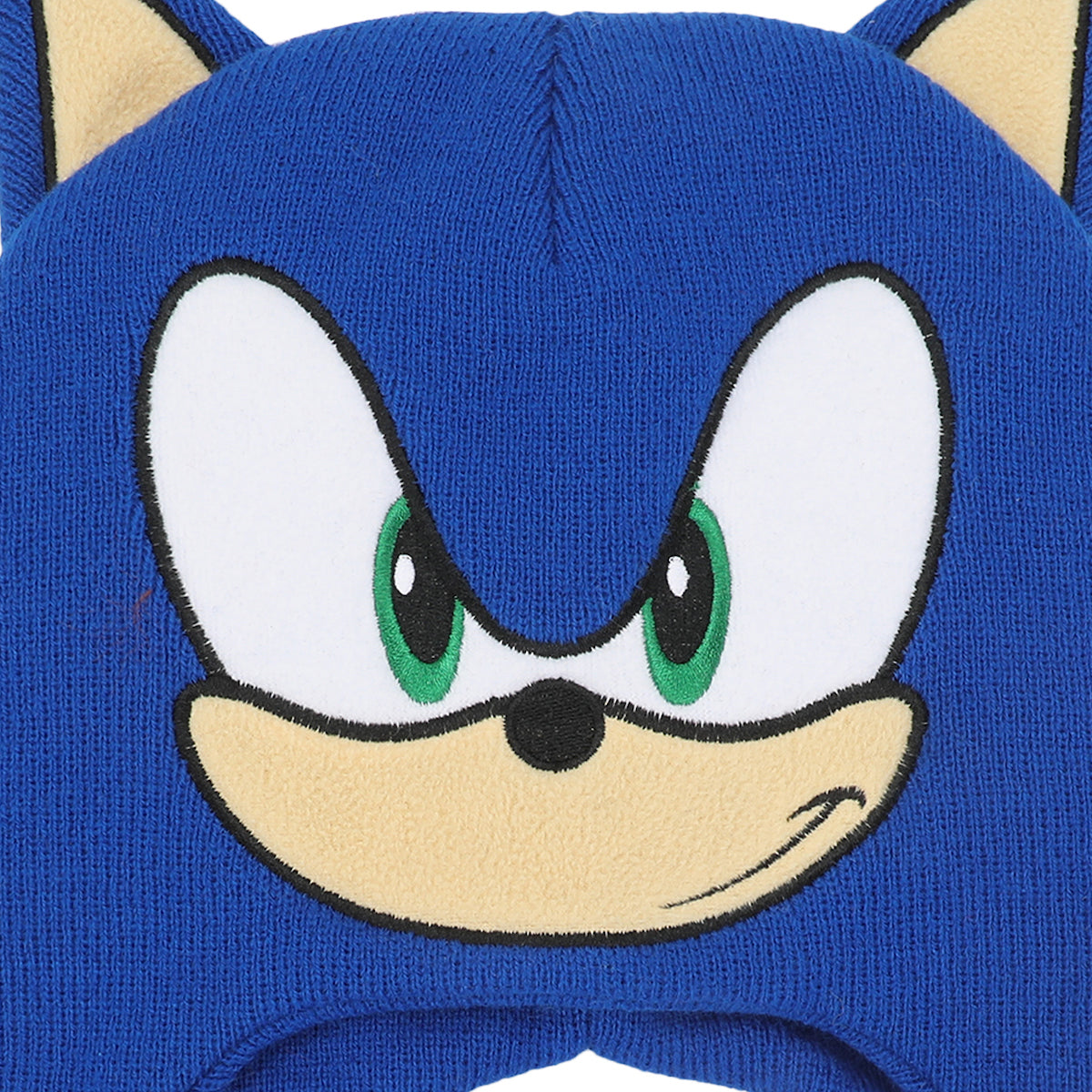 Sonic The Hedgehog Big Face Sonic 2-Piece Peruvian Hat & Magic Gloves Set