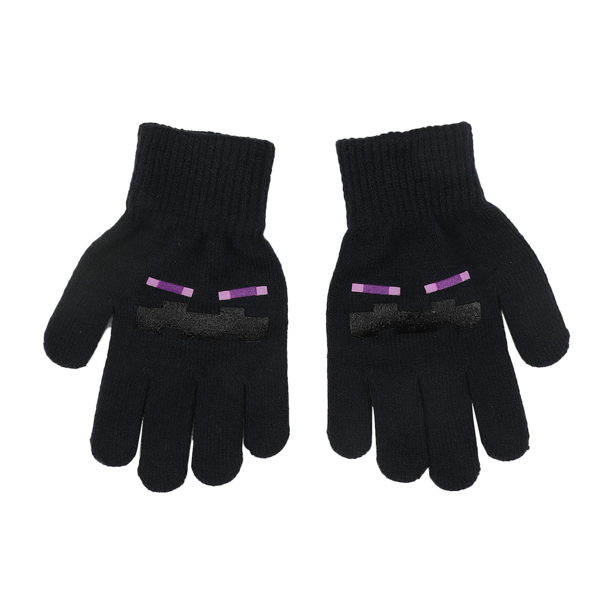 Minecraft Creeper & Enderman 3-Piece Beanie & Gloves Set