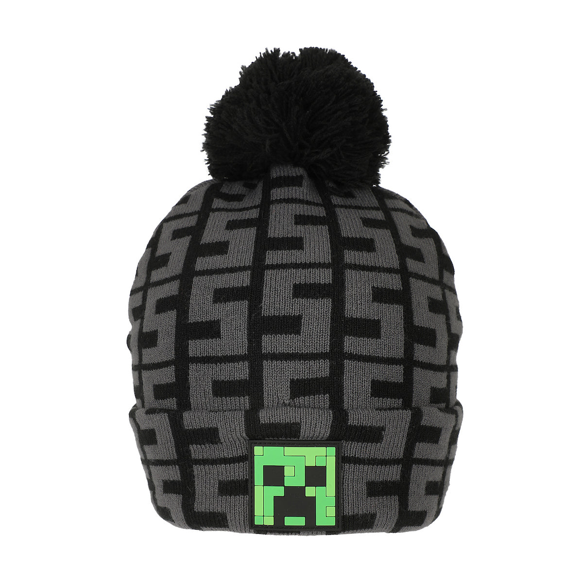 Minecraft SSSS Creeper Toddler Black 2-Piece Knit Beanie & Gloves Set