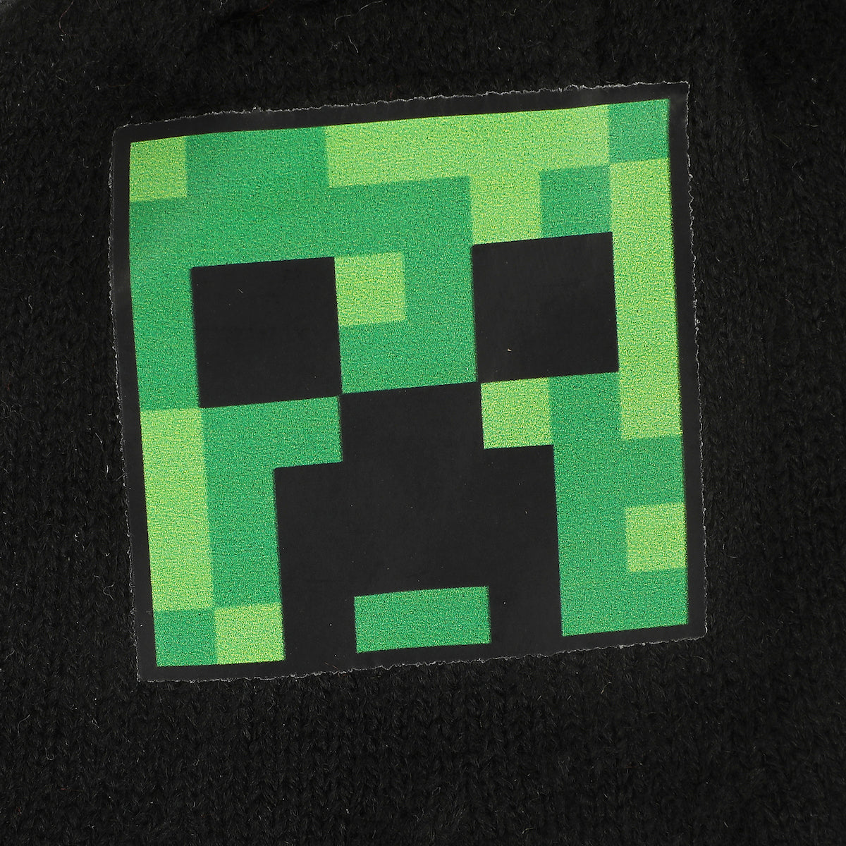 Minecraft SSSS Creeper Toddler Black 2-Piece Knit Beanie & Gloves Set