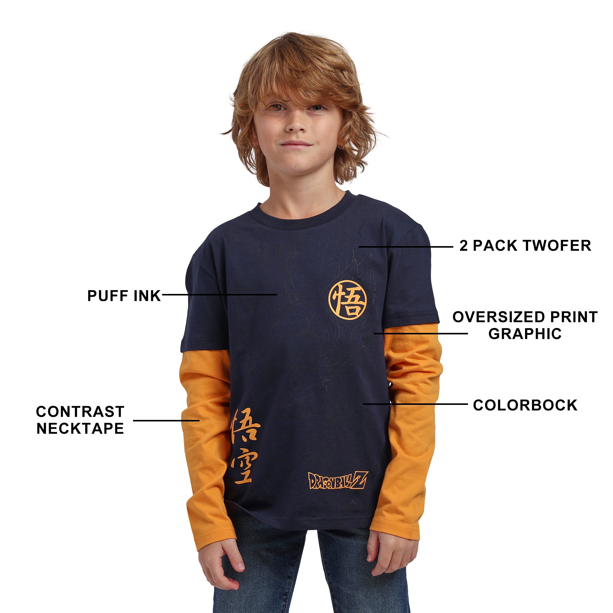 Dragon Ball Z Goku & Gohan Kanji Boy’s 2-Pack Twofer Set