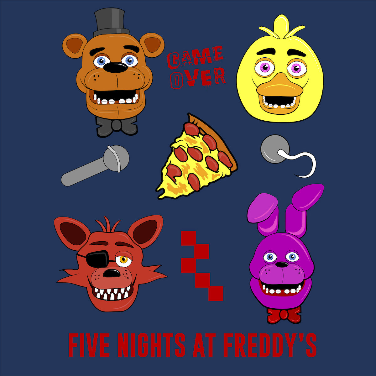 Five Nights At Freddy's Character Art Boy's 3-Pack Crew Neck Long Sleeve Shirts