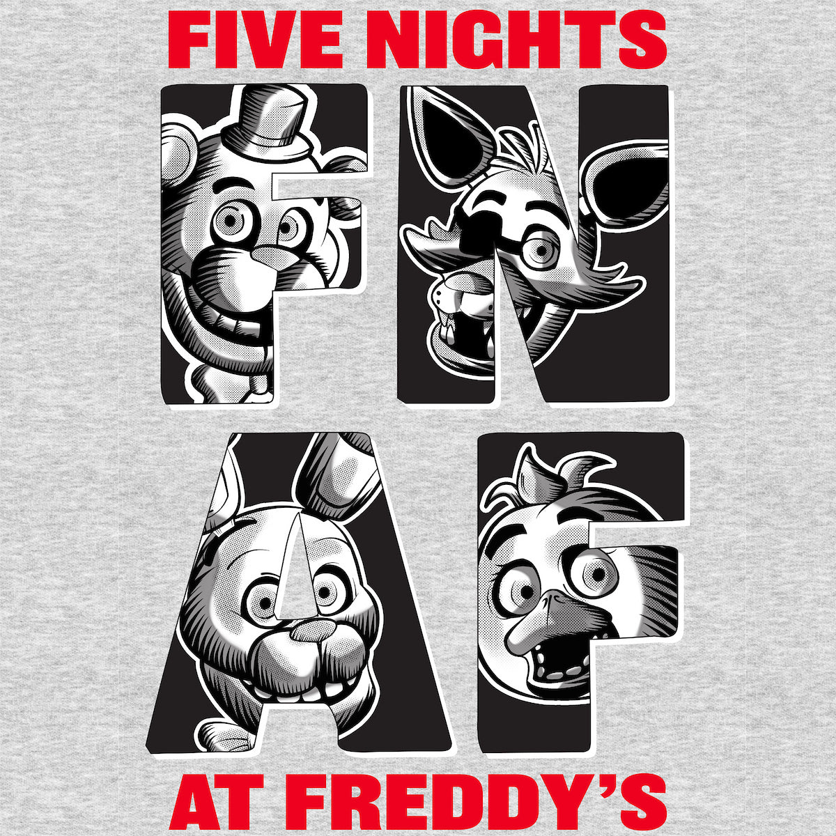 Five Nights At Freddy's Character Art Boy's 3-Pack Crew Neck Long Sleeve Shirts