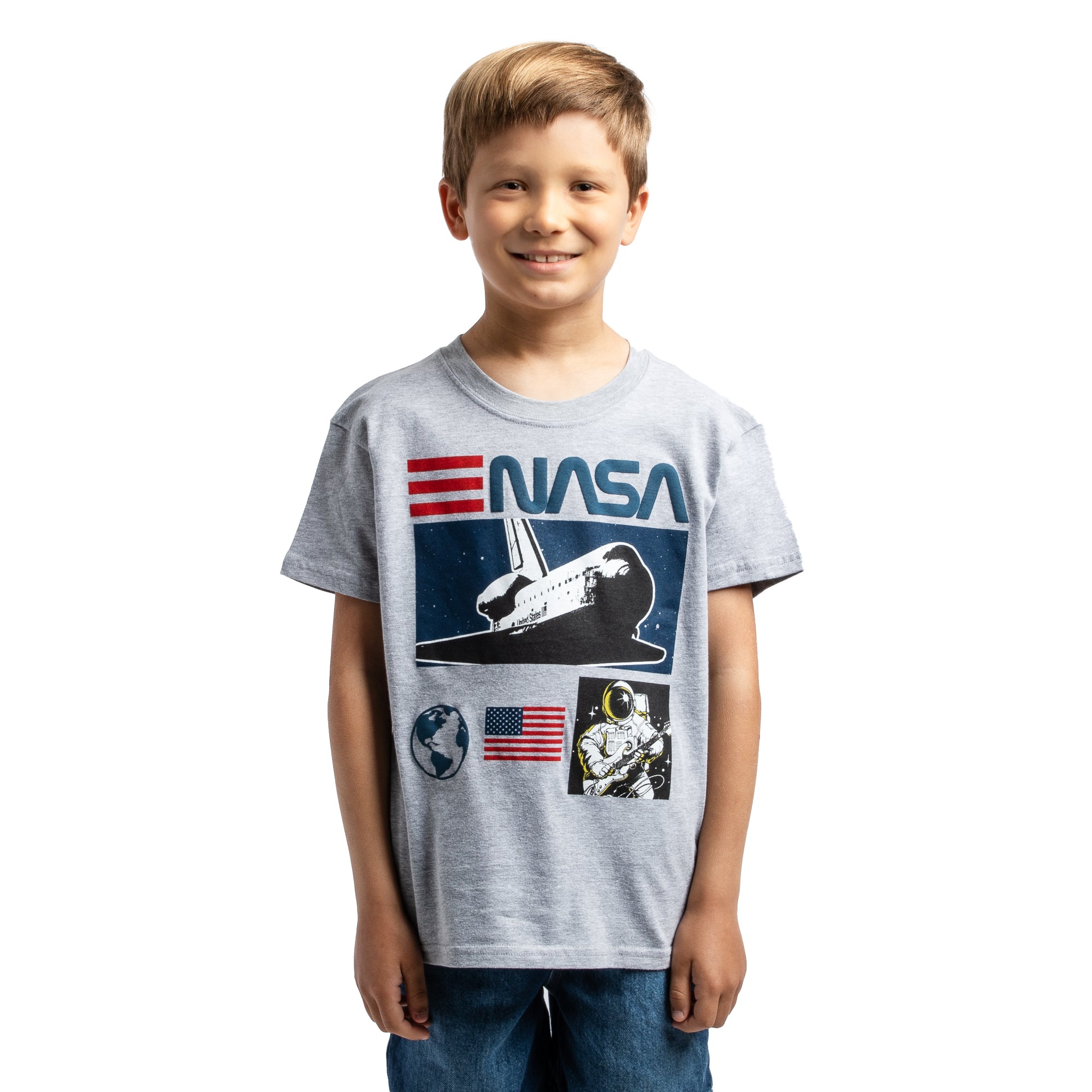 NASA Astronauts Boy’s 3-Pack Crew Neck Short Sleeve T-shirt Set