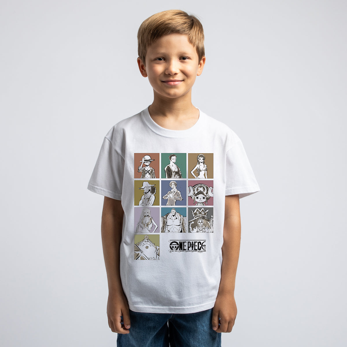 One Piece Straw Hat Crew Character Panels Boy’s 3-Pack Crew Neck Short Sleeve T-shirt Set