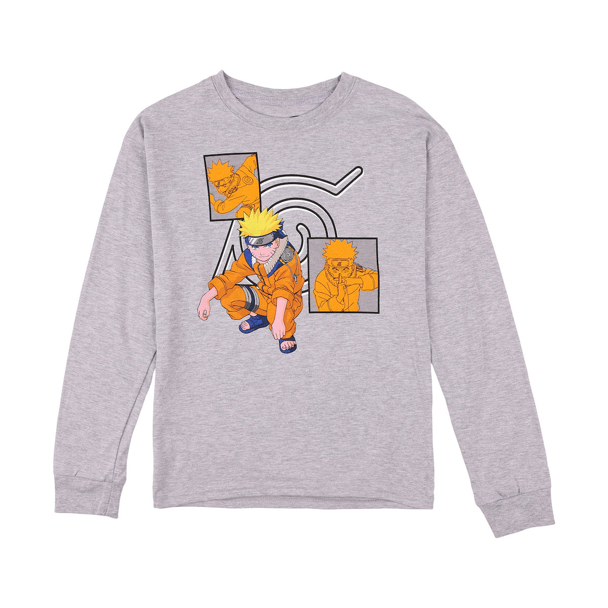 Naruto Character Art Boy's 3-Pack Crew Neck Long Sleeve Shirts