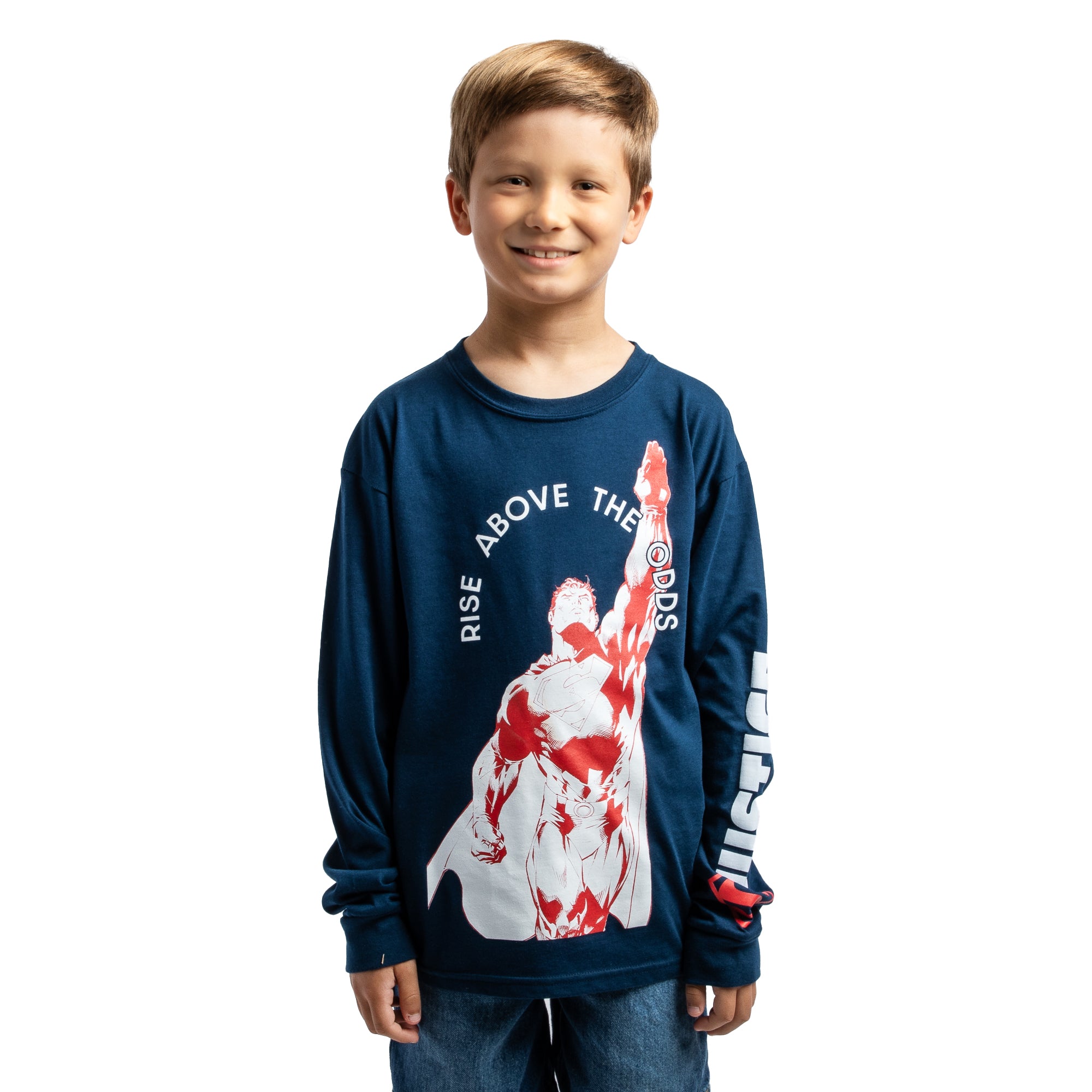 Superman Rise Boy’s 3-Pack Crew Neck Long Sleeve Shirt Set