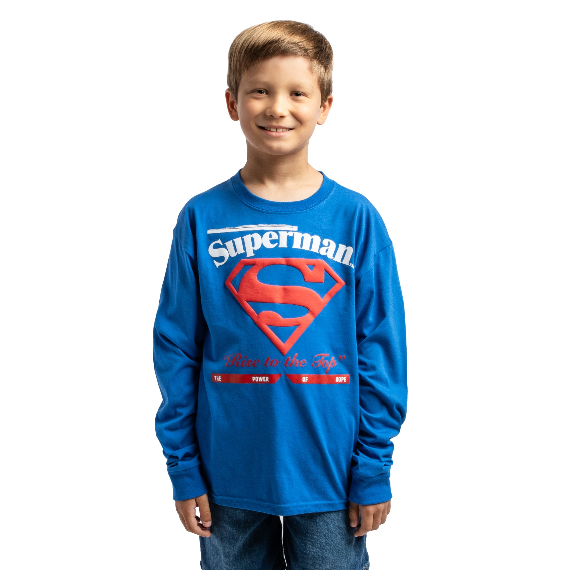 Superman Rise Boy’s 3-Pack Crew Neck Long Sleeve Shirt Set