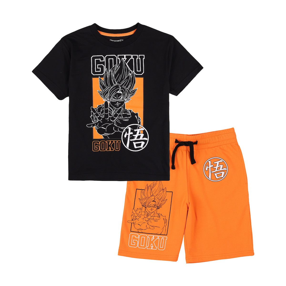 Dragon Ball Z Goku Boy’s 2-Pack Tee & Lounge Shorts Combo Set