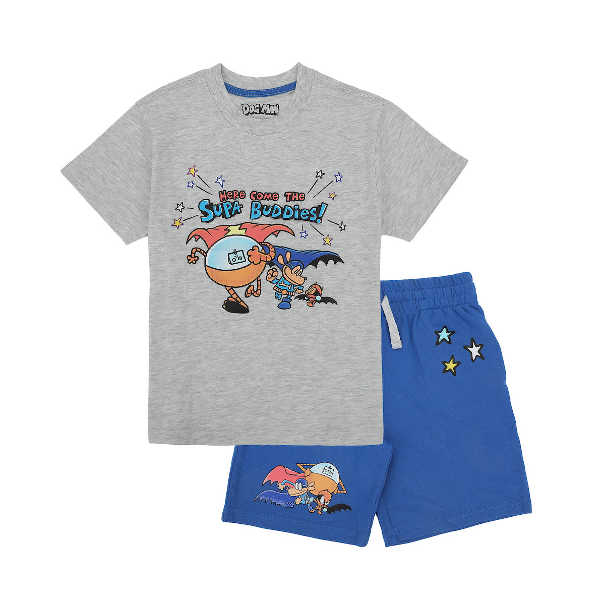 Dog Man Supa Buddies Boy’s 2-Pack Tee & Lounge Shorts Combo Set