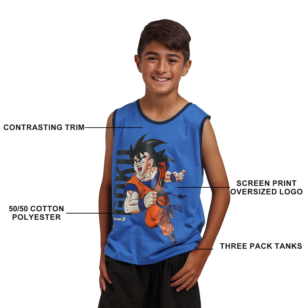 Dragon Ball Z Goku & Friends Boy’s 3-Pack Tank Top Set