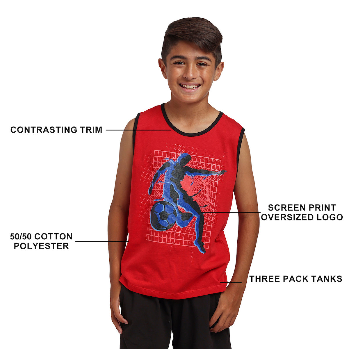 Sports Players Boy’s 3-Pack Tank Top Set