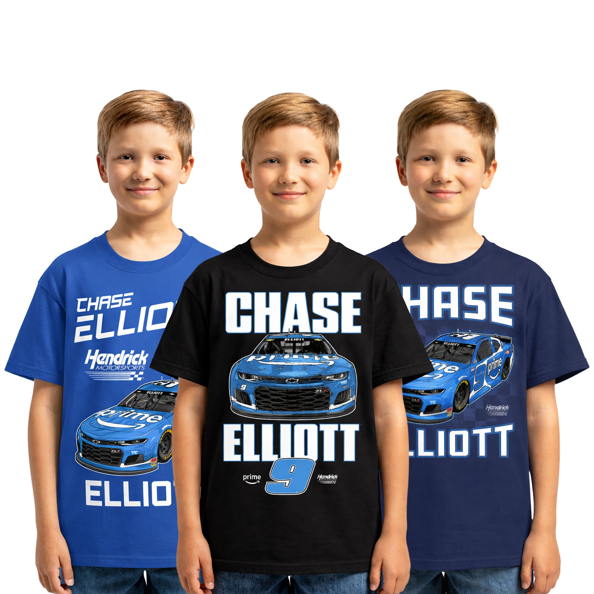 Hendrick Racing Chase Elliott 3-Pack of Youth Boy’s Short Sleeve T-Shirts