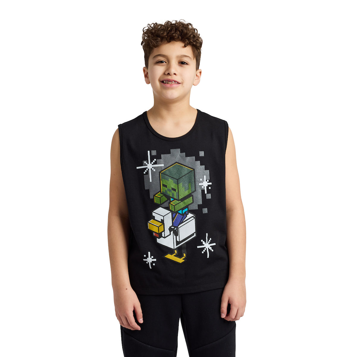 Minecraft Creepers & Chicken Jockey Boy's 3-Pack Tank Top Set