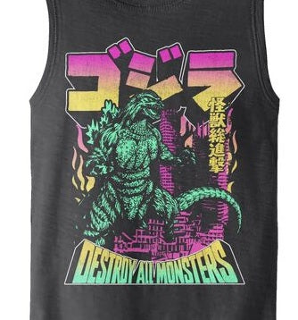 Godzilla Kanji Kaiju Boy’s 3-Pack Tank Top Set