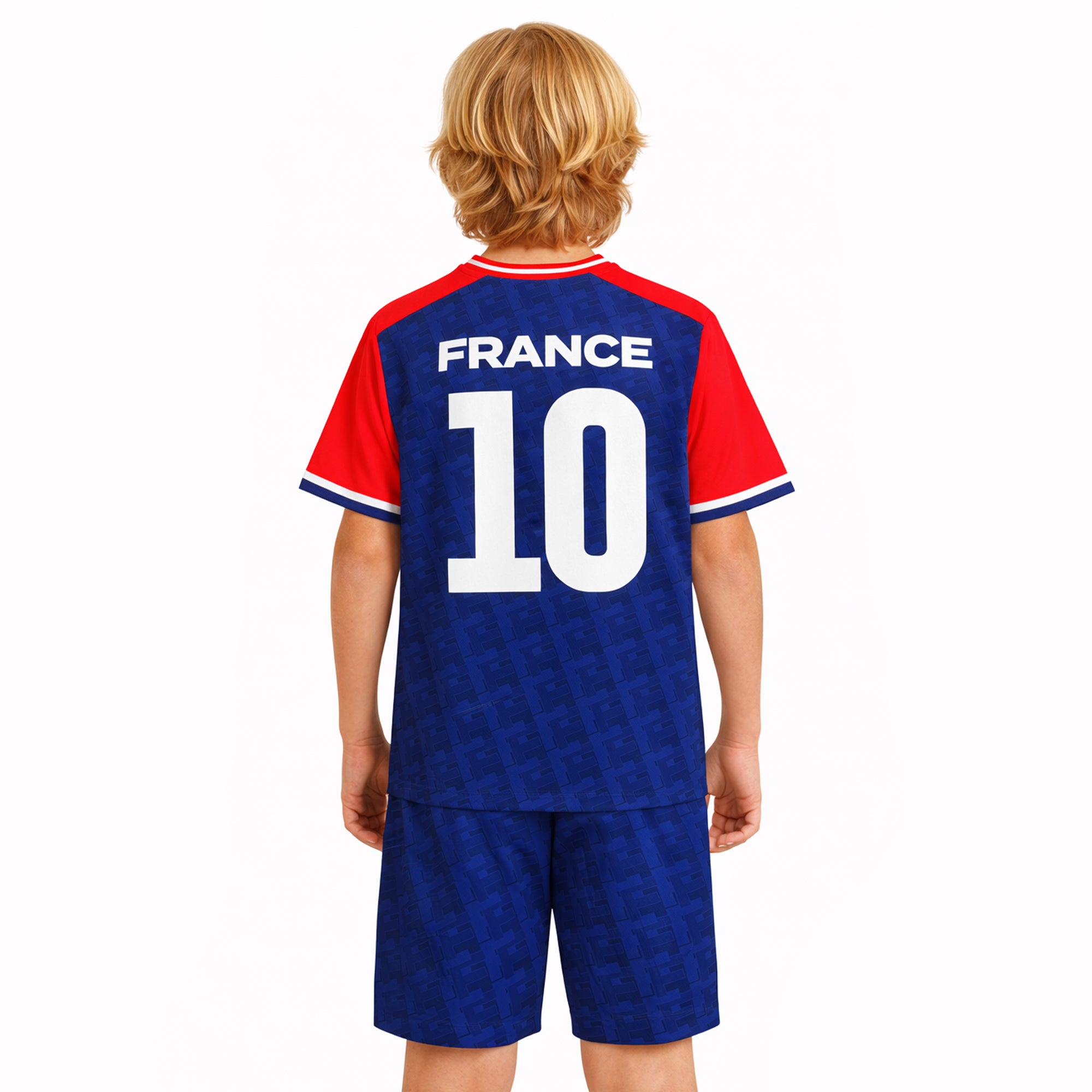 France Soccer Federation Logo 10 Boy's 2-Pack Soccer Jersey & Shorts Combo Set