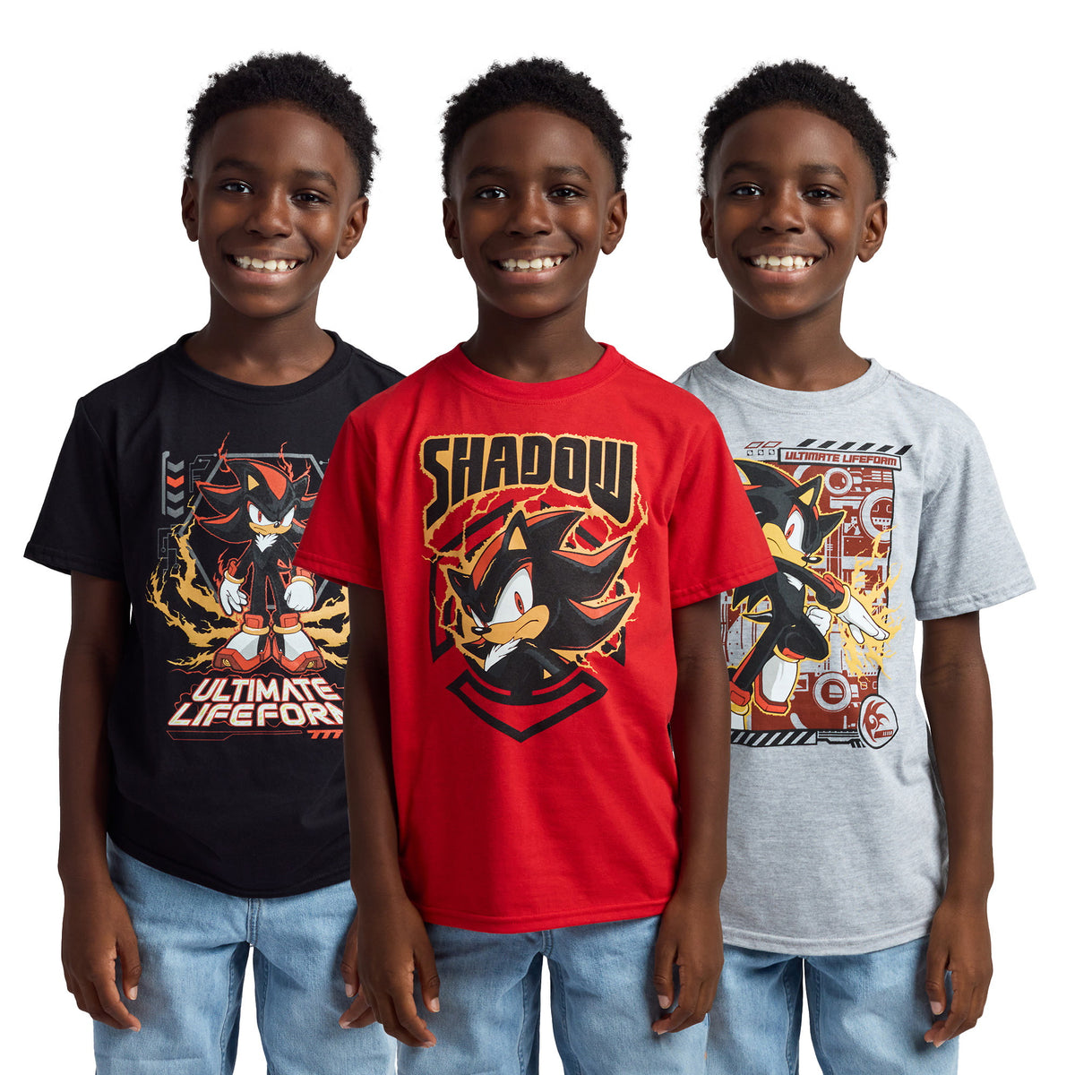 Sonic The Hedgehog Shadow 3 Pack T-Shirts for Boys