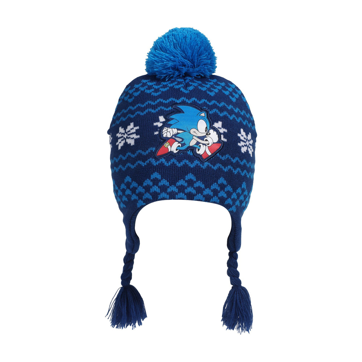 Sonic The Hedgehog Kids Fairisle Knit Peruvian Hat and Gloves Set