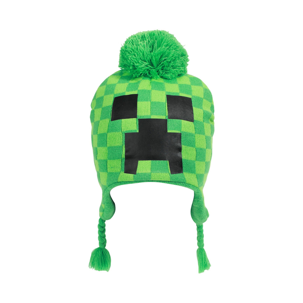 Minecraft Creeper Jacquard Knit Peruvian Hat and Gloves Set for Kids