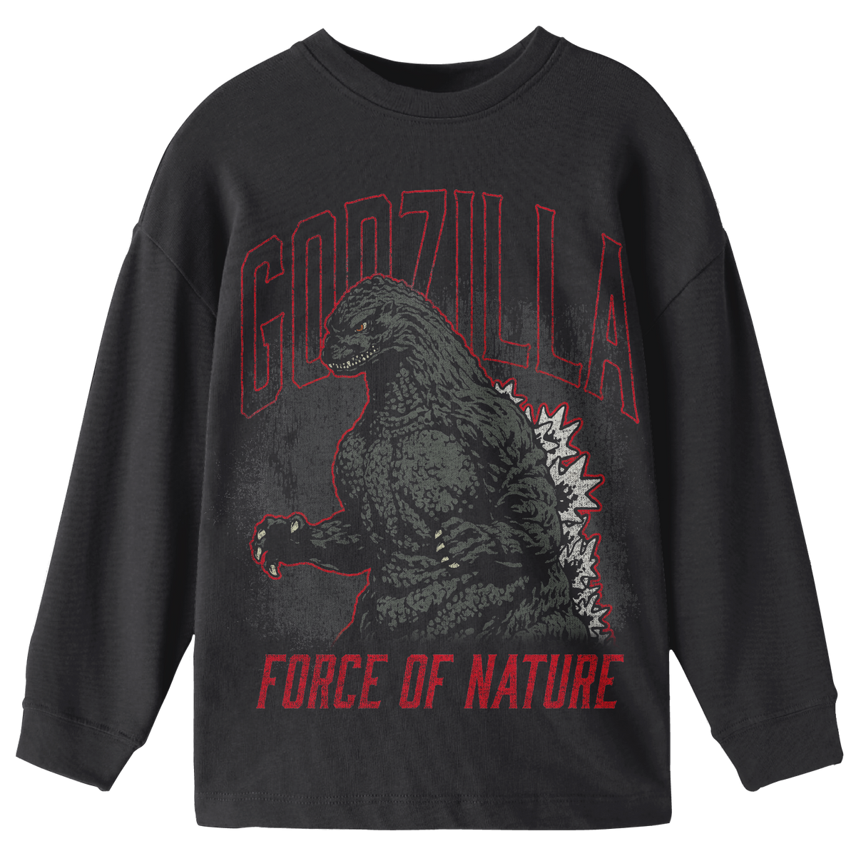 Godzilla Classic Boys 3 Pack Longsleeve Tees in Red Black Grey