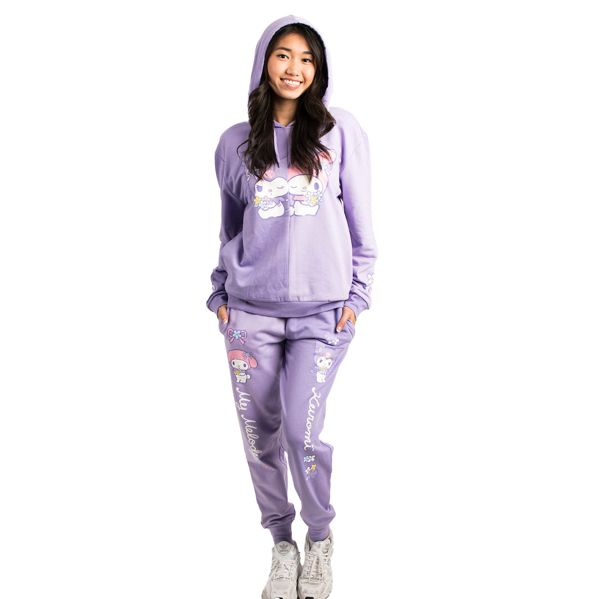 Hello Kitty & Friends My Melody and Kuromi Women's Lilac Hoodie and Joggers 2-Piece Set