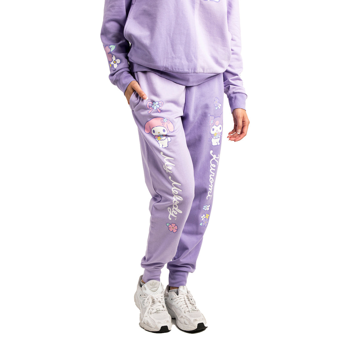 Hello Kitty & Friends My Melody and Kuromi Women's Lilac Hoodie and Joggers 2-Piece Set