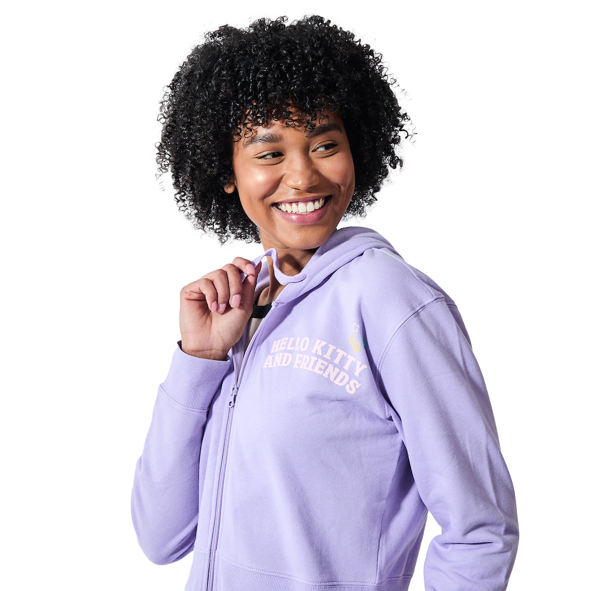 Hello Kitty & Friends Circus Character Art Women's 2-Pack Lavender Long Sleeve Crop Hoodie & Joggers Combo Set