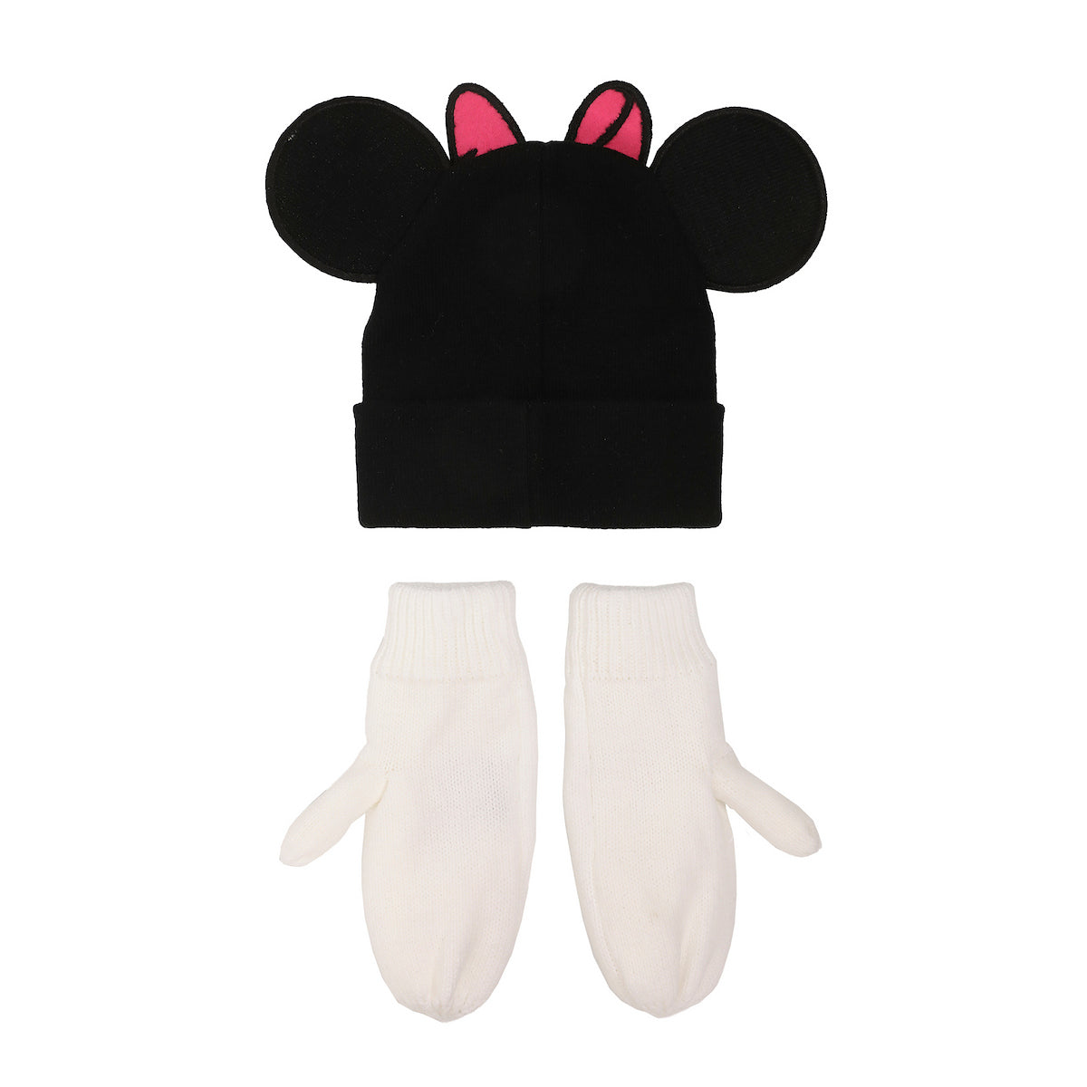 Disney Minnie Mouse Ears & Bow 2-Pack Knit Cap & Mittens Set