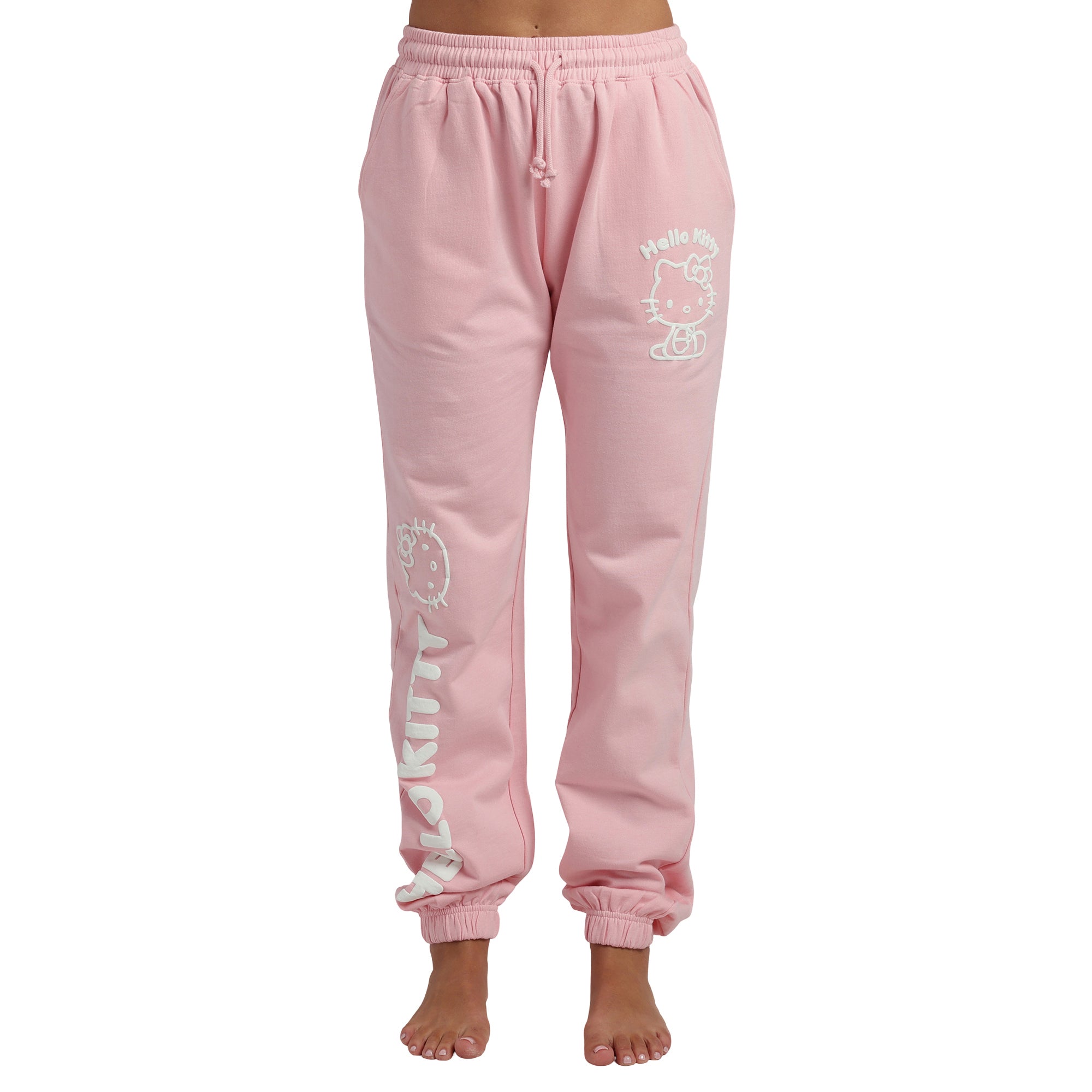 Hello Kitty Line Art Kitty Women's Pink Hoodie & Jogger Set