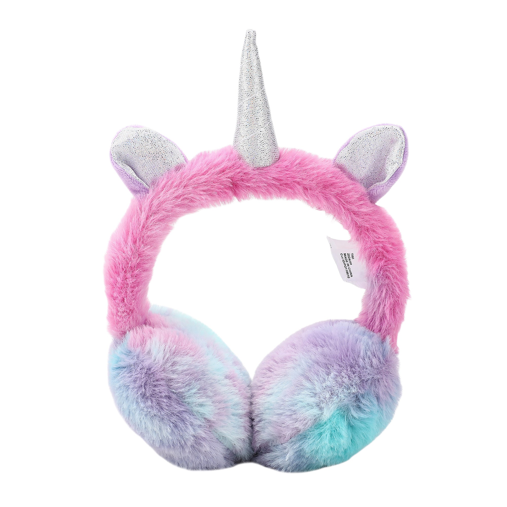 Unicorn 2-Piece Youth Tie-Dye Plush Ear Muffs & Gloves Set